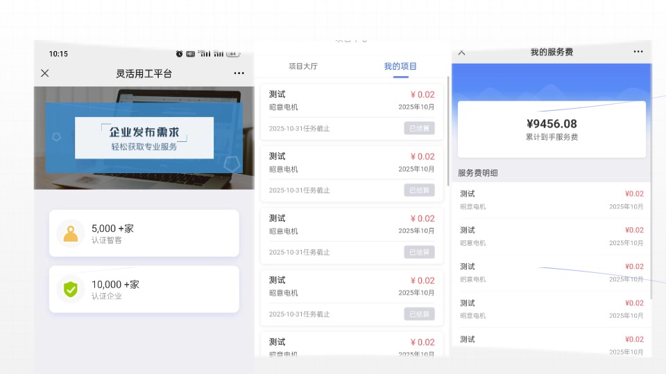 自由职业者平台界面